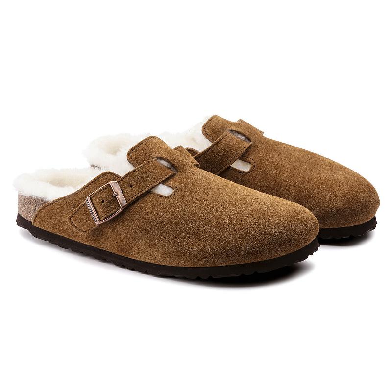 Birkenstock Ruskind Boston Dame Brune | DK 322EBC